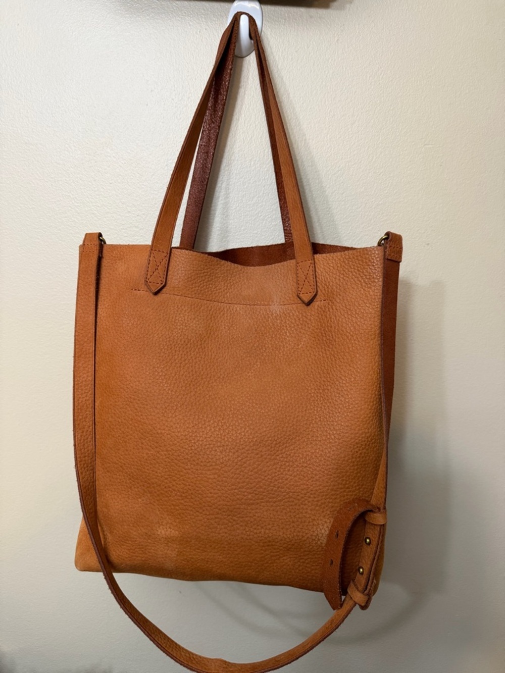 Madewell Cognac Leather Tote with Front Pocket - Picture 12 of 12